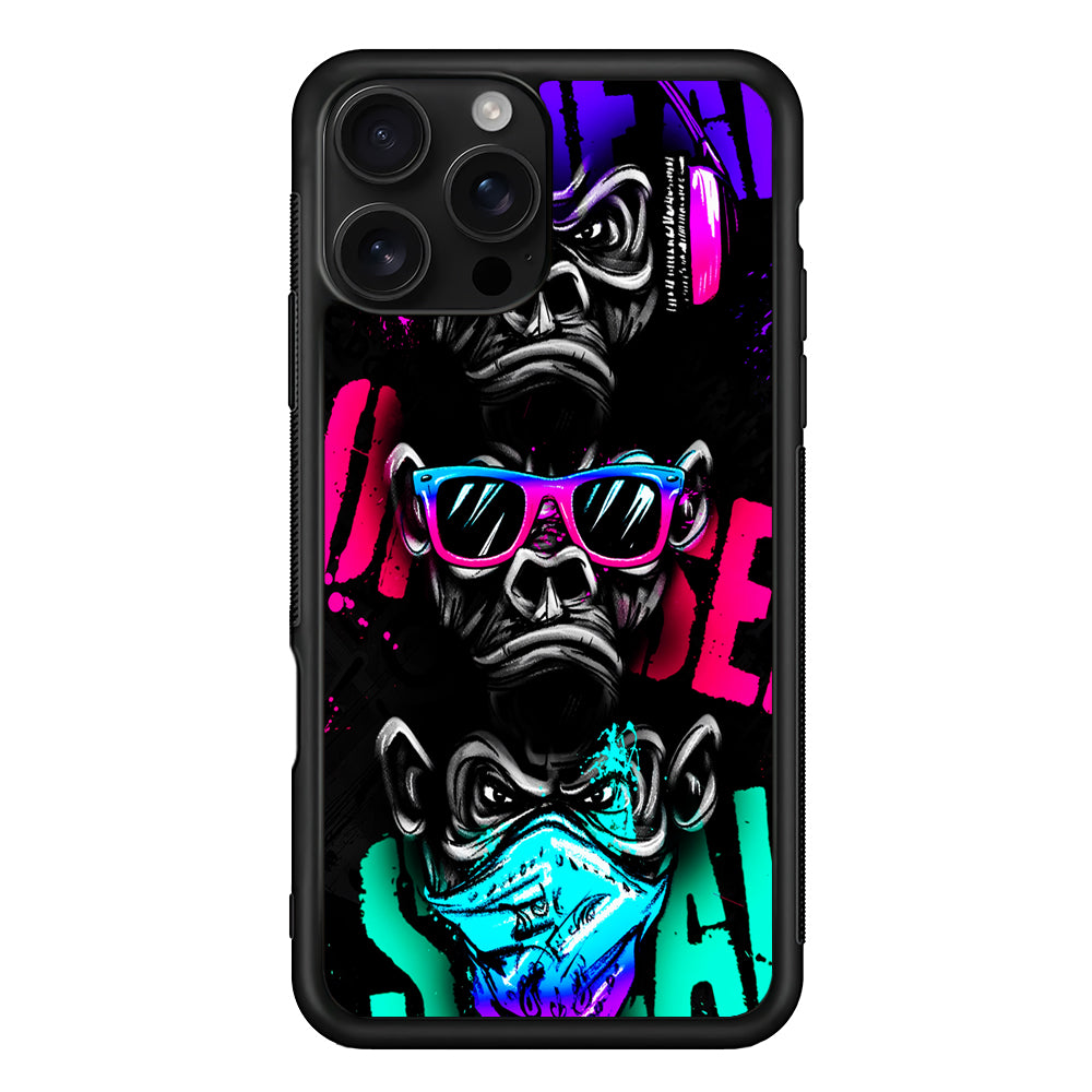 Three Wise Monkeys iPhone 16 Pro Case | Durable Protective Case for iPhone 16 Pro