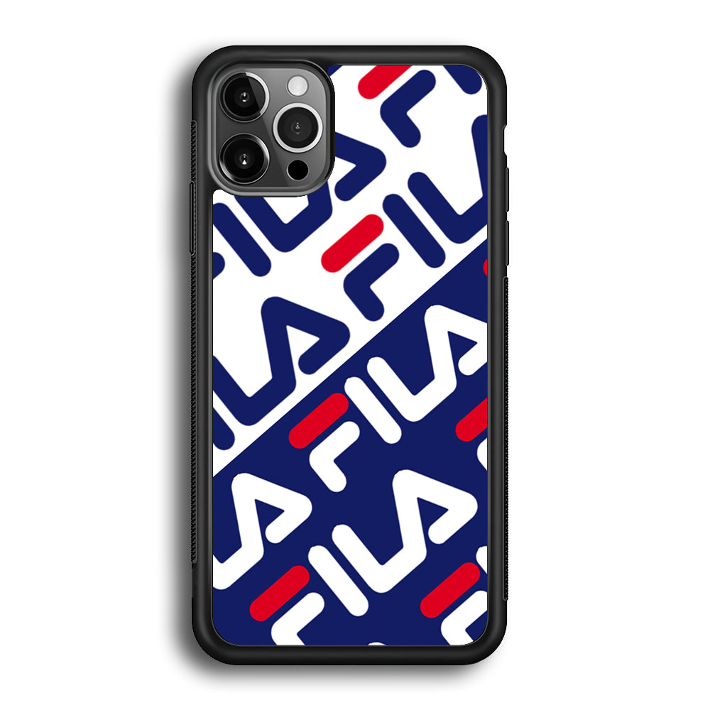Fila Patern in Slope iPhone 12 Pro Max Case | Slim Rubber Case for iPhone 12 Pro Max