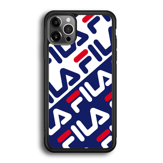 Fila Patern in Slope iPhone 12 Pro Max Case | Slim Rubber Case for iPhone 12 Pro Max