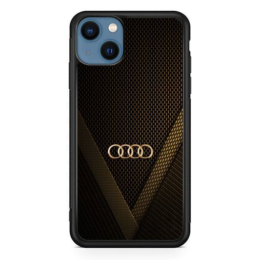 Audi Logo Gold Against a Dark iPhone 13 Case | Slim Rubber Case for iPhone 13