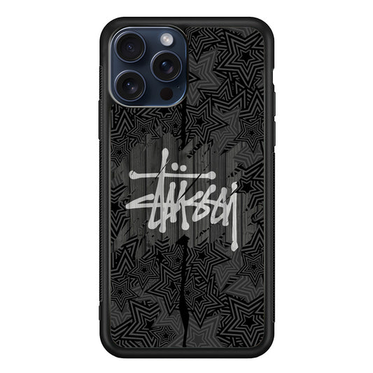 Stussy Star from The Night iPhone 15 Pro Max Case | Slim Rubber Case for iPhone 15 Pro Max