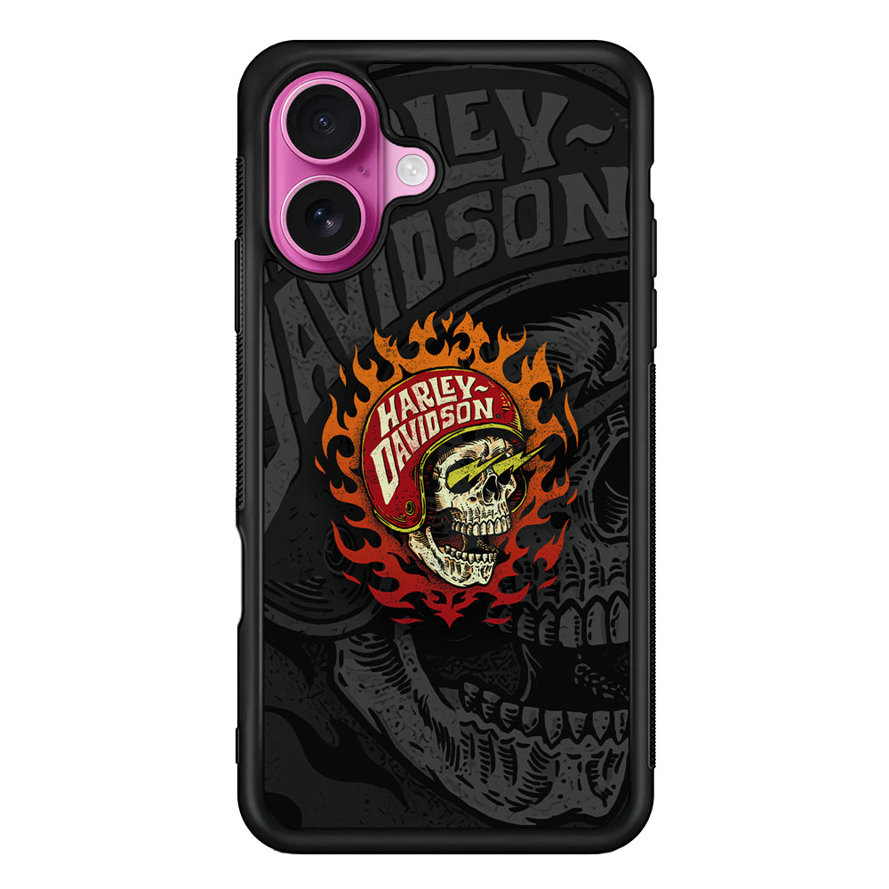 Harley Davidson Flaming Rider iPhone 17 Case - Slim Rubber Case for iPhone 17