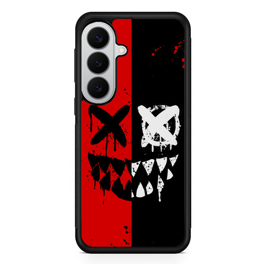 Bad Smiley Face Red Black Samsung Galaxy S26 Case | Protective Rubber Cover