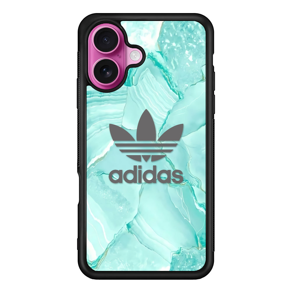 Adidas Light Marble Green iPhone 17 Case - Slim Rubber Case for iPhone 17