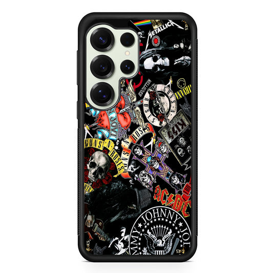 Rock Bands Logo Collage Samsung Galaxy S25 Ultra Case | Durable Rubber Case for Samsung Galaxy S25 Ultra