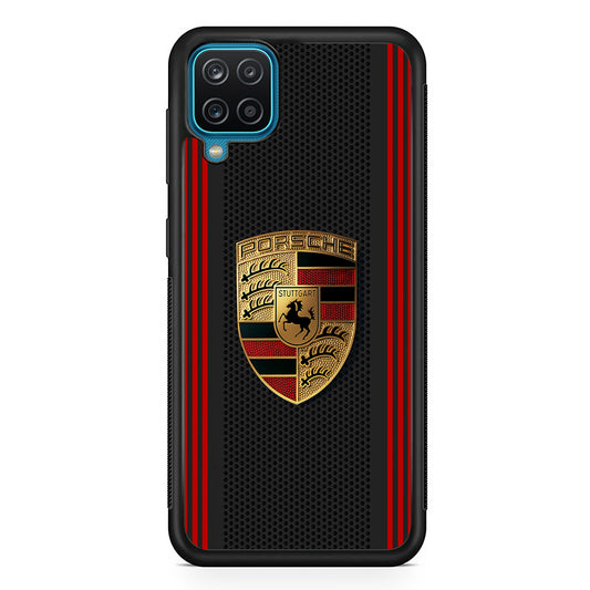 Porsche Gold Emblem Samsung Galaxy A12 Case | Slim Rubber Case for Samsung Galaxy A12