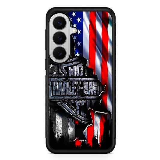 Harley Davidson American Flag Samsung Galaxy S26 Case | Slim Samsung Galaxy S26 Rubber Case
