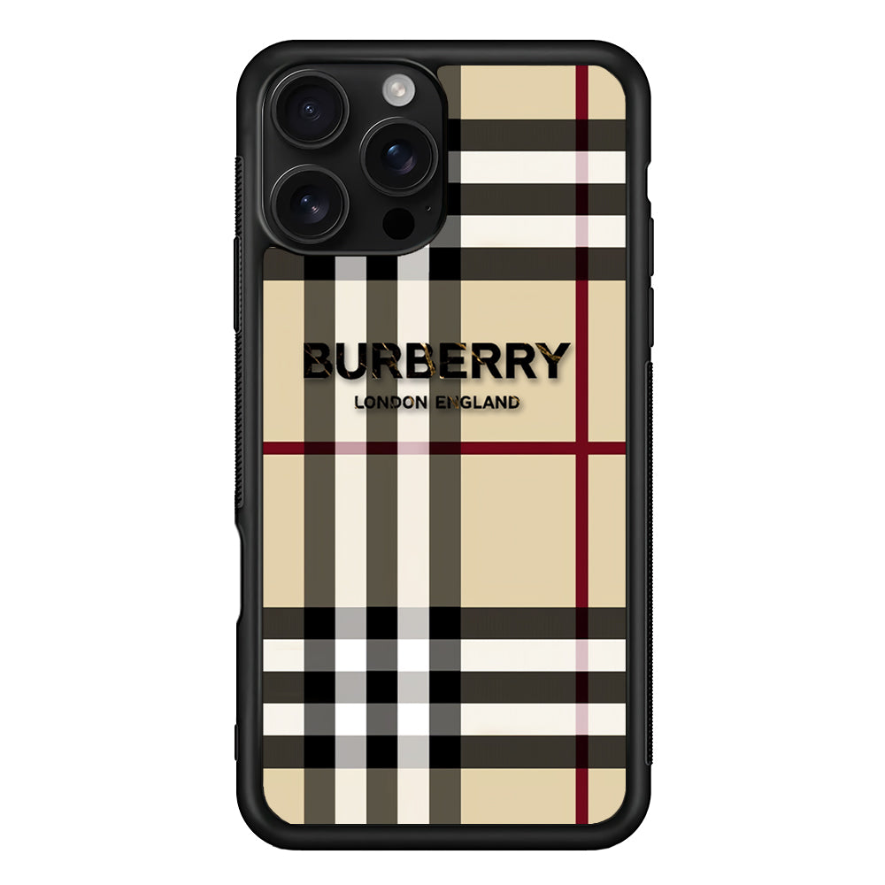 Burberry Cream Pattern iPhone 16 Pro Case | Slim Rubber Case for iPhone 16 Pro