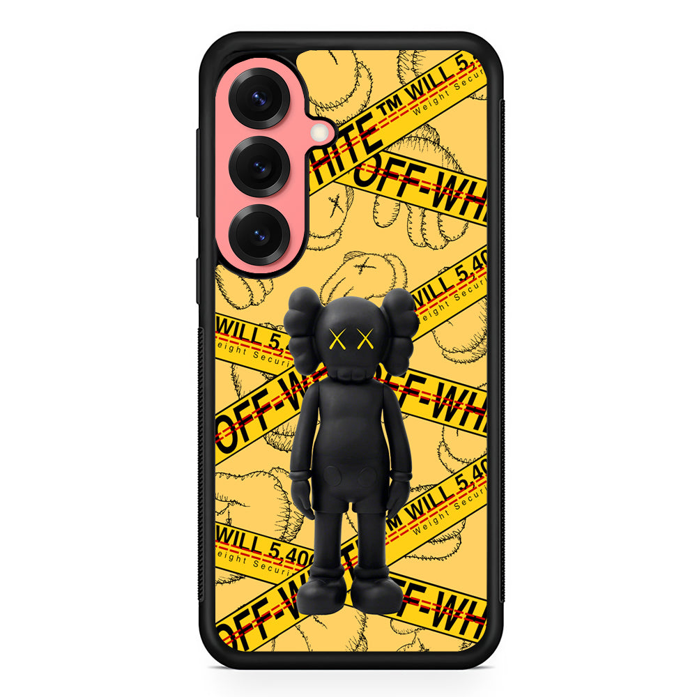 Kaws x Off White Yellow Belt Samsung Galaxy S25 Case | Slim Rubber Case for Samsung Galaxy S25