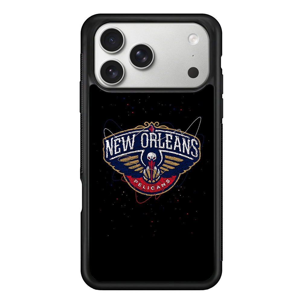 New Orleans Pelicans Abstract iPhone 17 Pro Case | Slim Rubber Case for iPhone 17 Pro