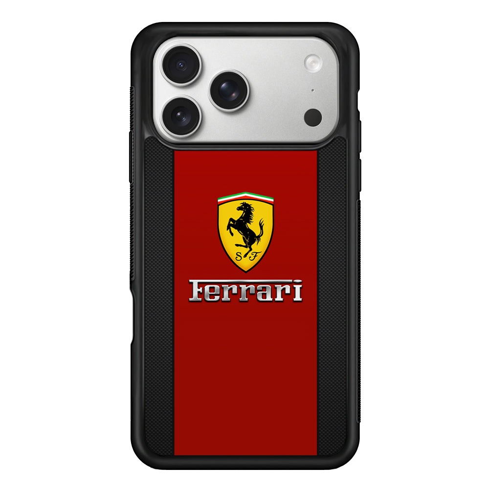 Ferrari Luxury Car Stripe Logo iPhone 17 Pro Case | Slim Rubber Case for iPhone 17 Pro