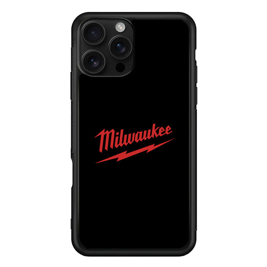 Milwaukee Tool Black Background iPhone 16 Pro Case | Slim Rubber Case for iPhone 16 Pro
