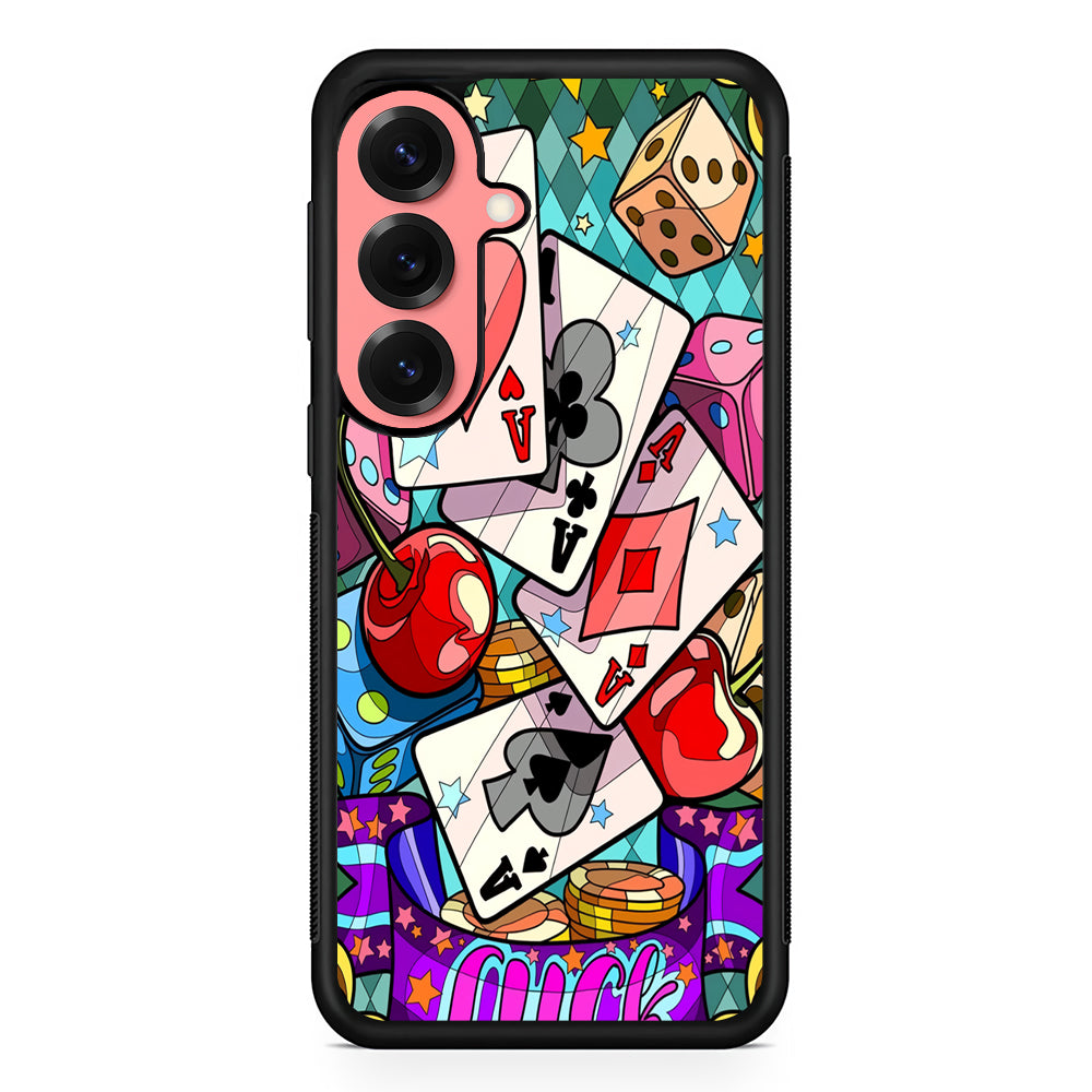 Four Ace Cards Cartoon Samsung Galaxy S25 Case | Protective Case for Samsung Galaxy S25