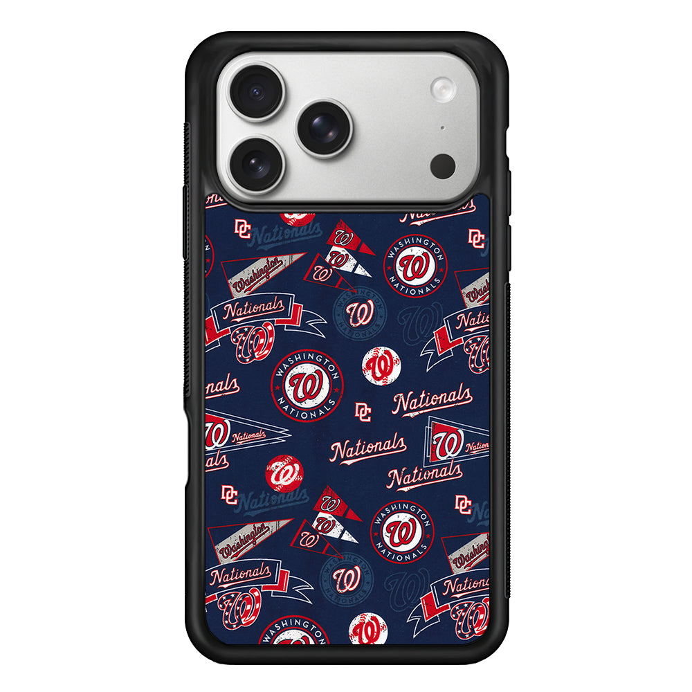 Washington Nationals Pattern iPhone 17 Pro Case | Slim Rubber Case for iPhone 17 Pro