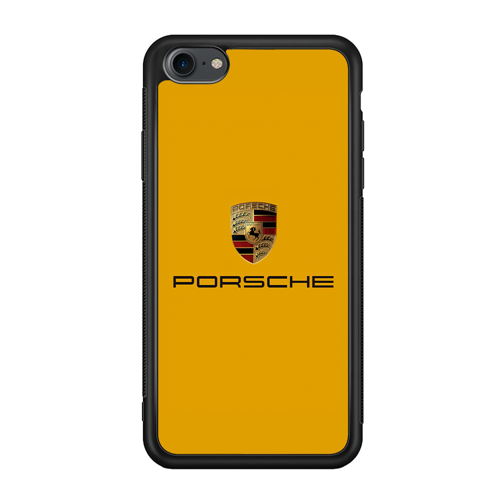 Porsche Car Logo Yellow iPhone 8 Case | Slim Rubber Case for iPhone 8