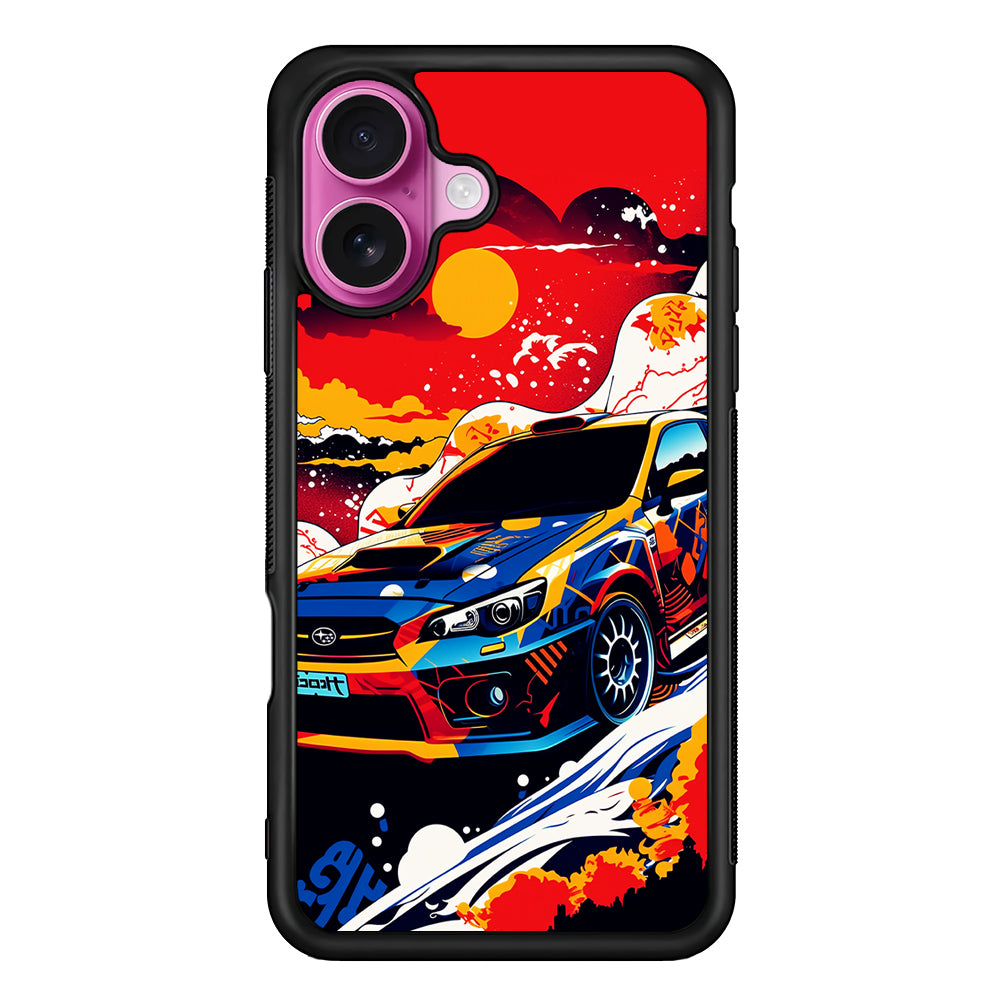 Japanese Retro Car Sunset iPhone 17 Case | Slim Protective Rubber Phone Cover
