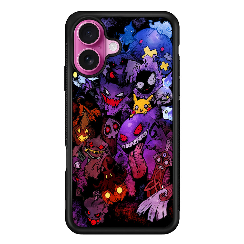 Ghost Type Pokemon Gengar iPhone 17 Case | Slim Protective Rubber Phone Cover