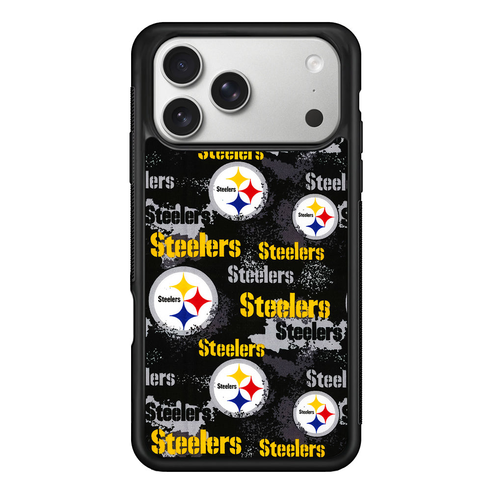 Pittsburgh Steelers Pattern iPhone 17 Pro Case | Slim Rubber Case for iPhone 17 Pro