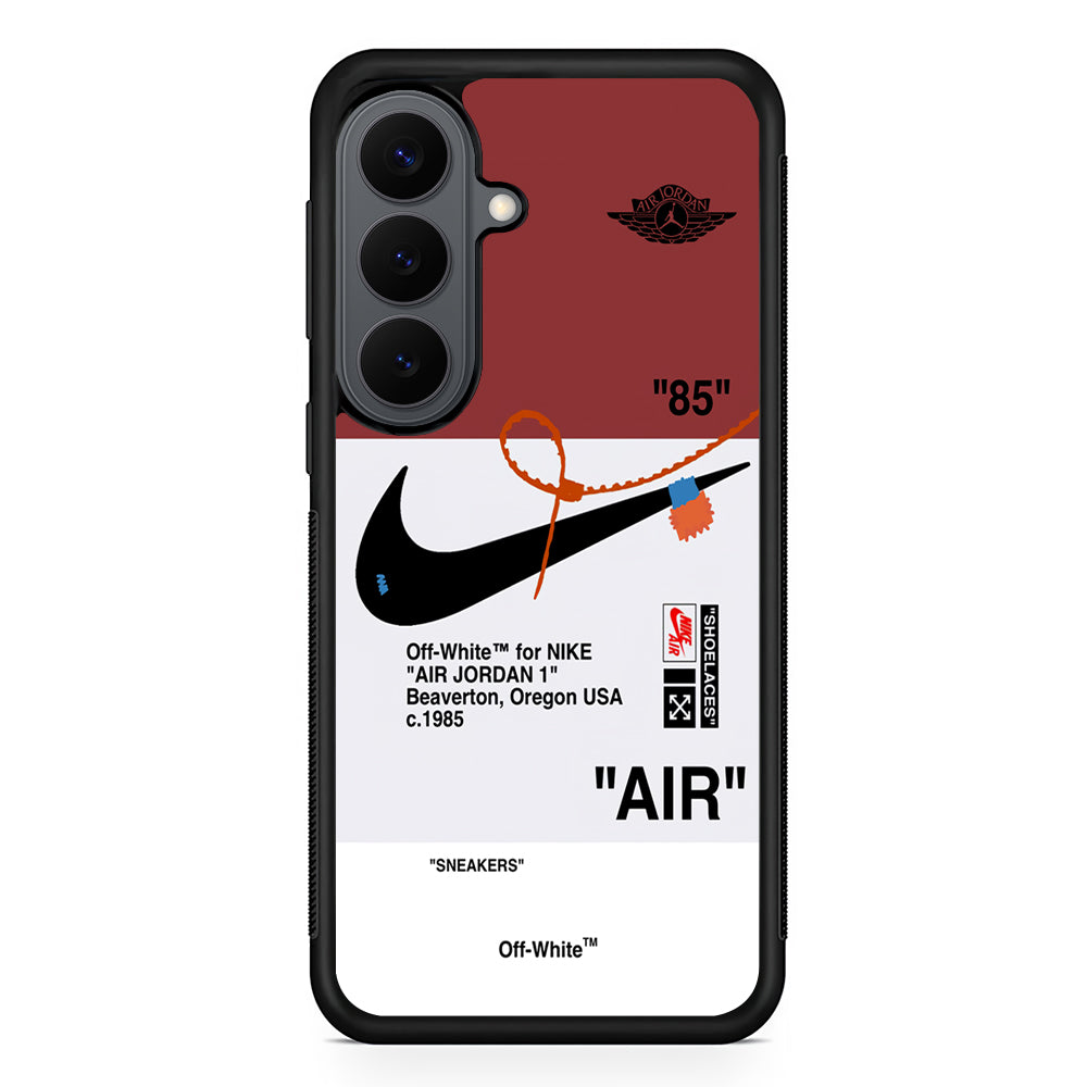 Off White x Nike Air Jordan Red Samsung Galaxy S26 Plus Case | Slim Rubber Case for Samsung Galaxy S26 Plus