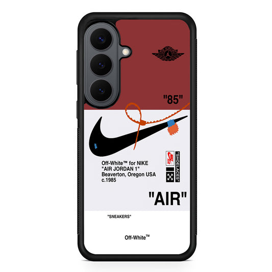 Off White x Nike Air Jordan Red Samsung Galaxy S26 Plus Case | Slim Rubber Case for Samsung Galaxy S26 Plus