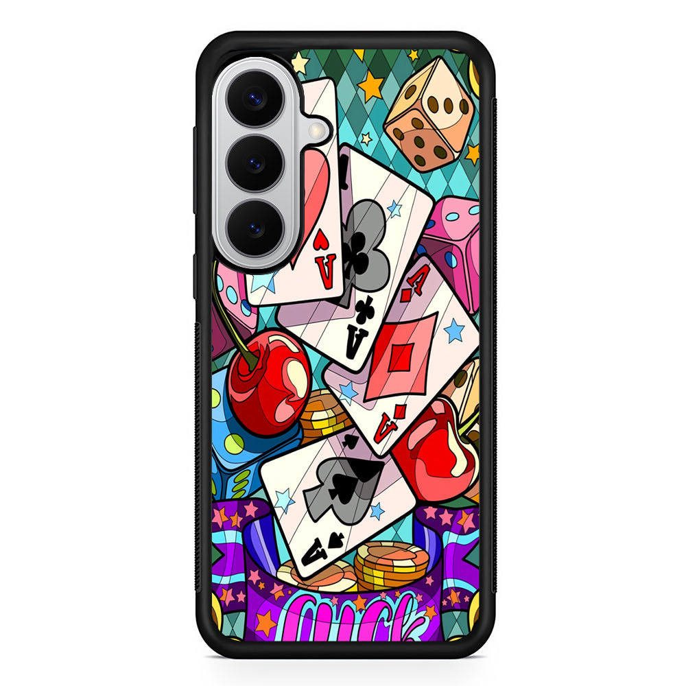 Four Ace Cards Cartoon Samsung Galaxy S26 Case | Protective Rubber Cover