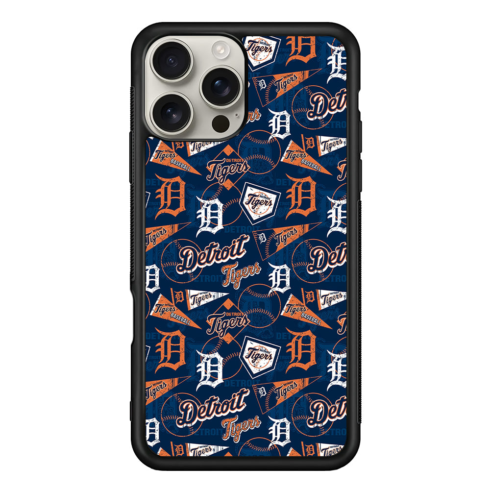 Detroit Tigers Pattern iPhone 16 Pro Max Case | Stylish Protective Case for iPhone 16 Pro Max