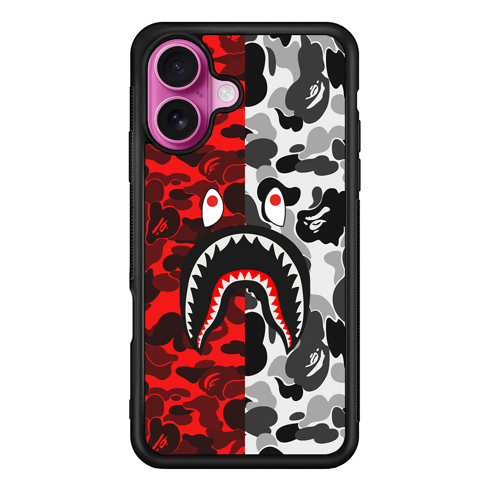 Bape Red Black Camo iPhone 17 Case | Slim Rubber Case for iPhone 17