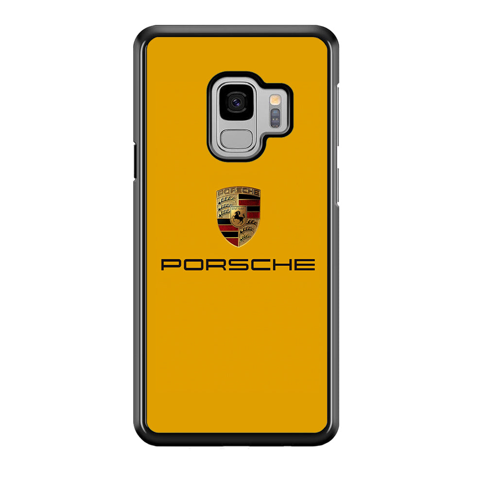 Porsche Car Logo Yellow Samsung Galaxy S9 Case | Slim Rubber Case for Samsung Galaxy S9