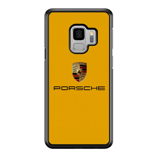 Porsche Car Logo Yellow Samsung Galaxy S9 Case | Slim Rubber Case for Samsung Galaxy S9
