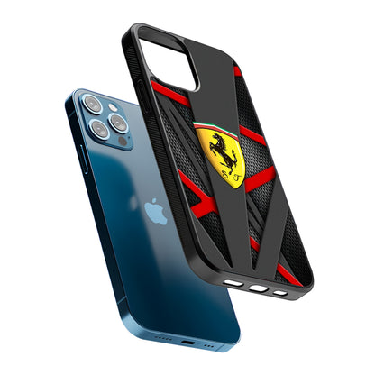 Ferrari Bold Red and Black 2D Rubber Phone Case | Slim Protective Phone Case