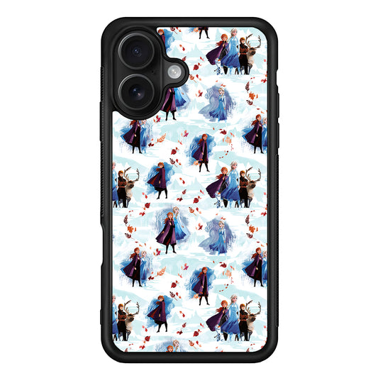 Elsa Anna Frozen Pattern Autumn iPhone 16 Case - Oxvistore