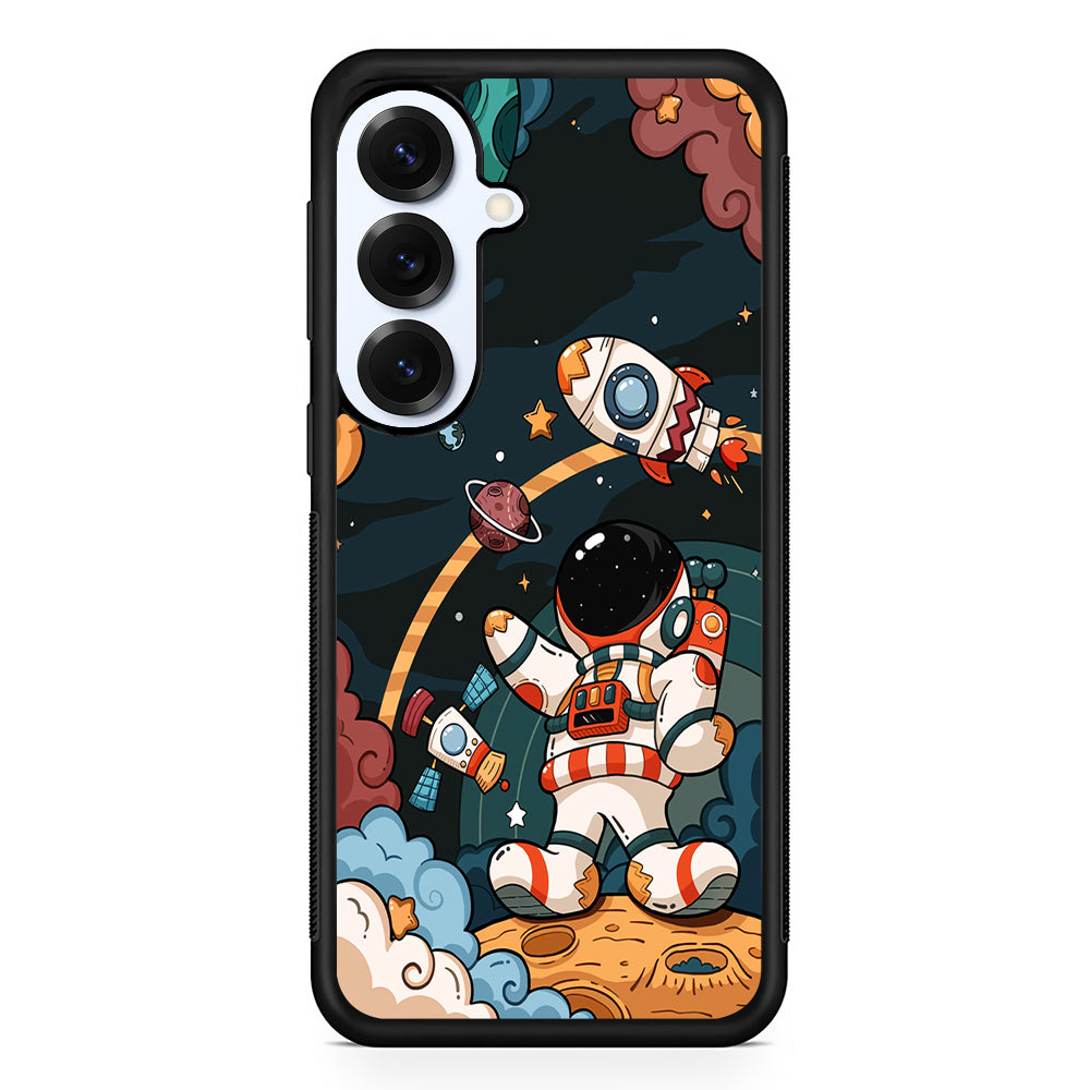 Space Astronaut on Galaxy Samsung Galaxy S25 Plus Case | Slim Rubber Cover for Samsung Galaxy S25 Plus