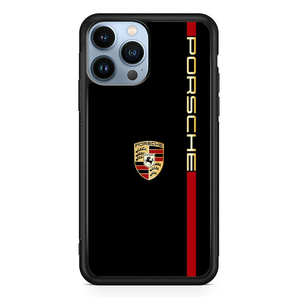 Porsche Car Logo Luxury iPhone 15 Pro Max Case | Slim Rubber Case for iPhone 15 Pro Max