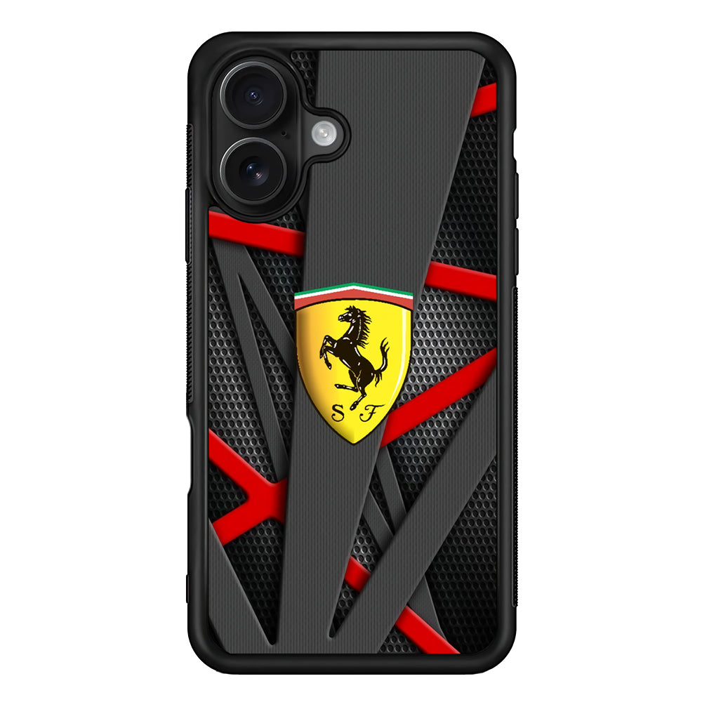 Ferrari Bold Red and Black iPhone 16 Case - Oxvistore