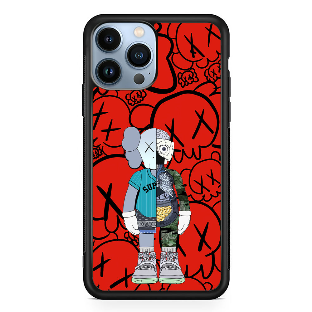 Kaws Graffiti Red 2D Rubber Phone Case | Durable Phone Case