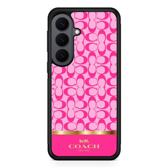 Coach Pink Pattern Samsung Galaxy S26 Plus Case | Slim Rubber Case for Samsung Galaxy S26 Plus