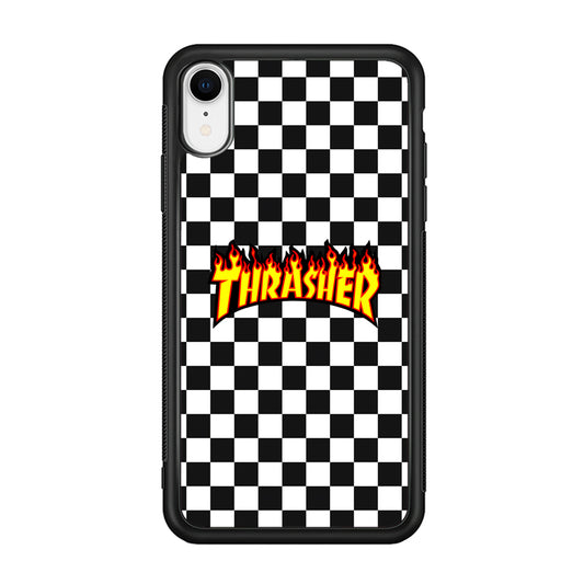Thrasher Chess Pattern iPhone XR Case | Slim Rubber Case for iPhone XR