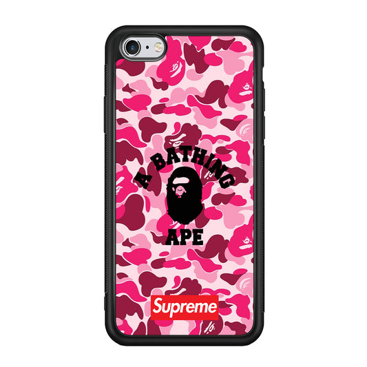 A Bathing Ape Supreme Bape Camo iPhone 6 | 6s Case-Rubber Black (2D Case)-Oxvistore