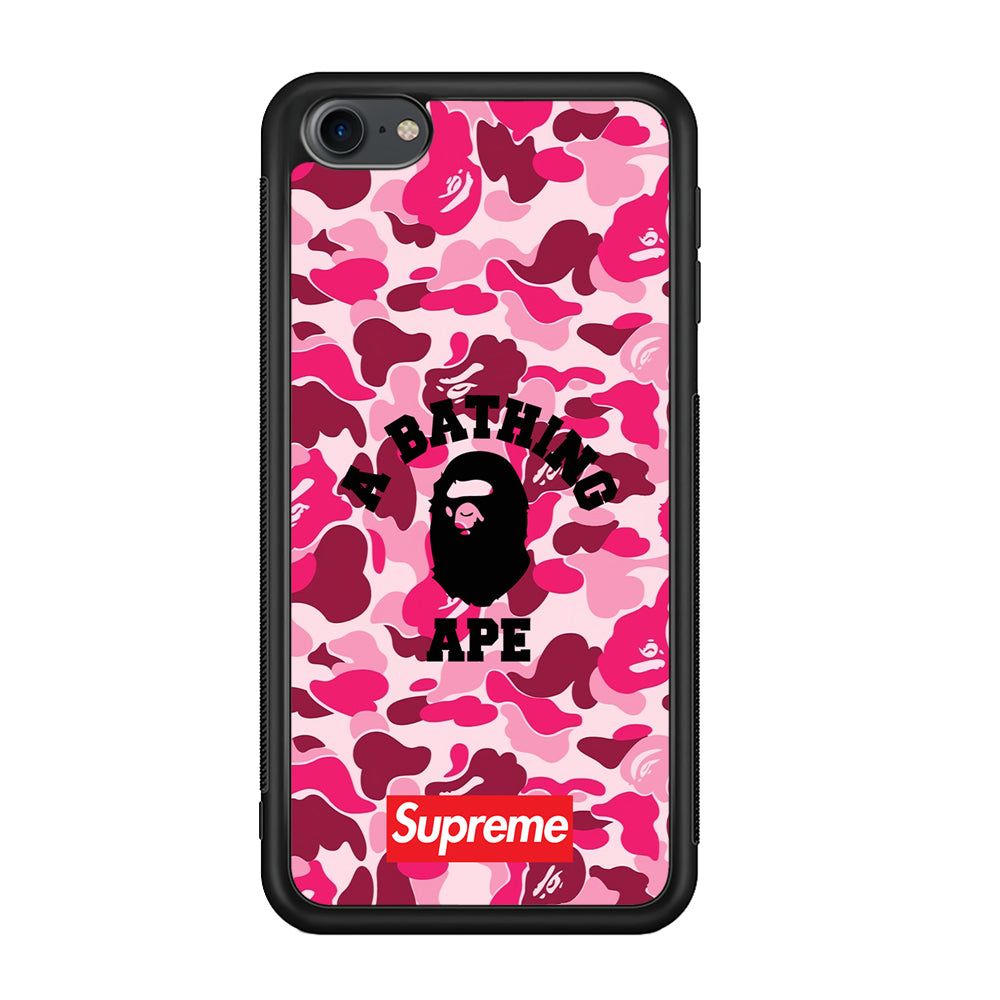 A Bathing Ape Supreme Bape Camo iPod Touch 6 Case-Rubber Black (2D Case)-Oxvistore