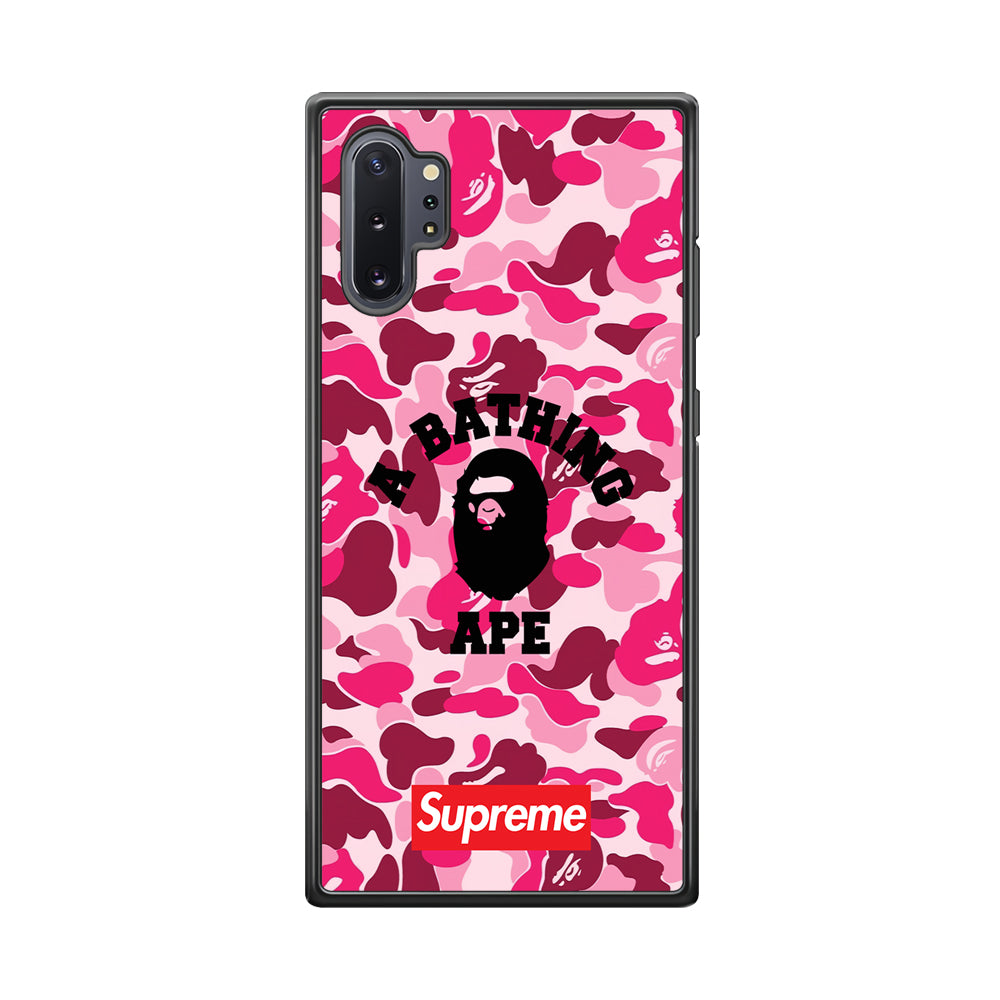 A Bathing Ape Supreme Bape Camo Samsung Galaxy Note 10 Plus Case-Rubber Black (2D Case)-Oxvistore
