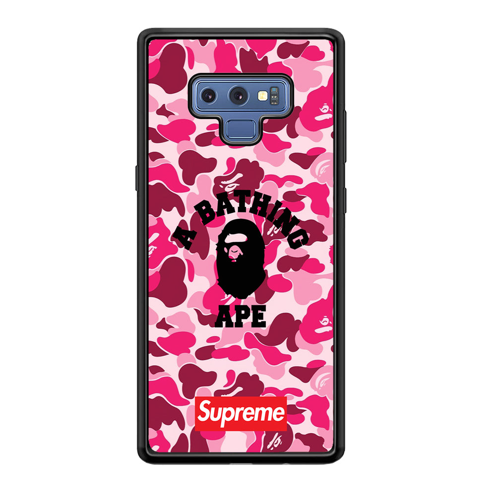 A Bathing Ape Supreme Bape Camo Samsung Galaxy Note 9 Case-Rubber Black (2D Case)-Oxvistore