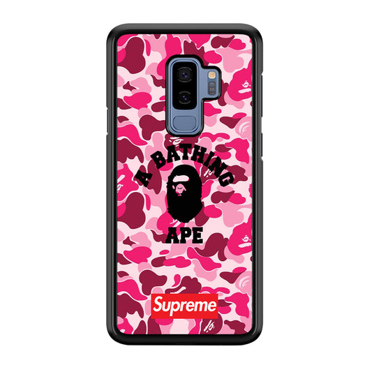 A Bathing Ape Supreme Bape Camo Samsung Galaxy S9 Plus Case-Rubber Black (2D Case)-Oxvistore