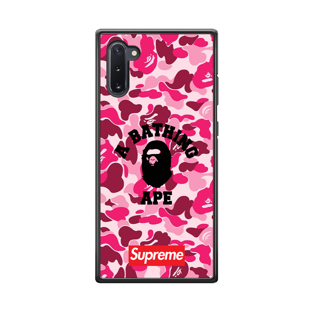 A Bathing Ape Supreme Bape Camo Samsung Galaxy Note 10 Case-Rubber Black (2D Case)-Oxvistore