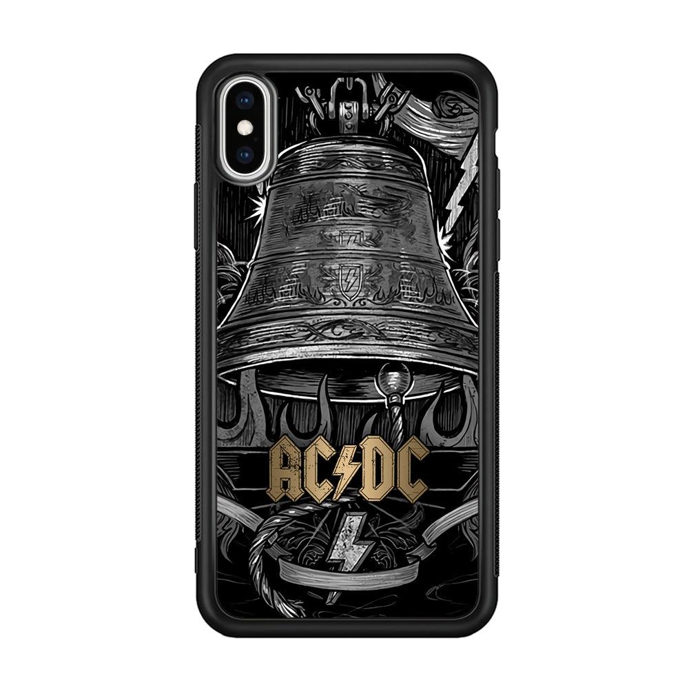 ACDC Bell of Fire iPhone XS Case-Rubber Black (2D Case)-Oxvistore