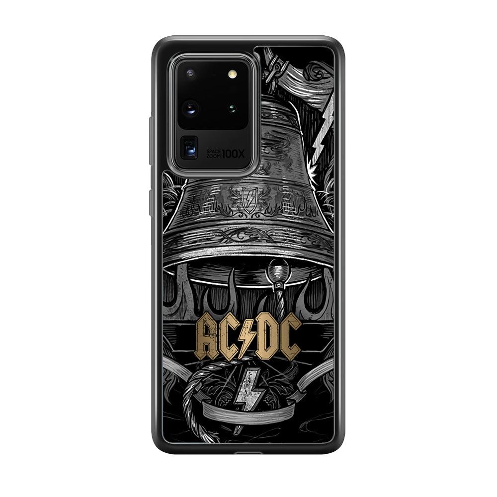 ACDC Bell of Fire Samsung Galaxy S20 Ultra Case-Rubber Black (2D Case)-Oxvistore