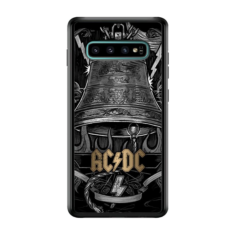 ACDC Bell of Fire Samsung Galaxy S10 Case-Rubber Black (2D Case)-Oxvistore