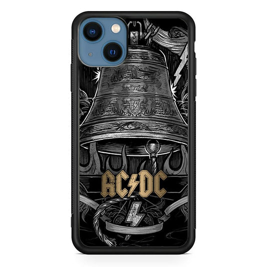 ACDC Bell of Fire iPhone 15 Case-Rubber Black (2D Case)-Oxvistore