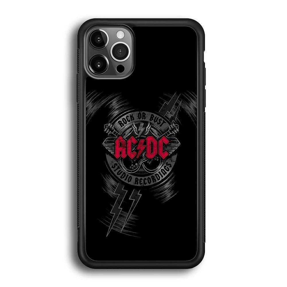 ACDC Bust The Studio iPhone 12 Pro Case-Rubber Black (2D Case)-Oxvistore