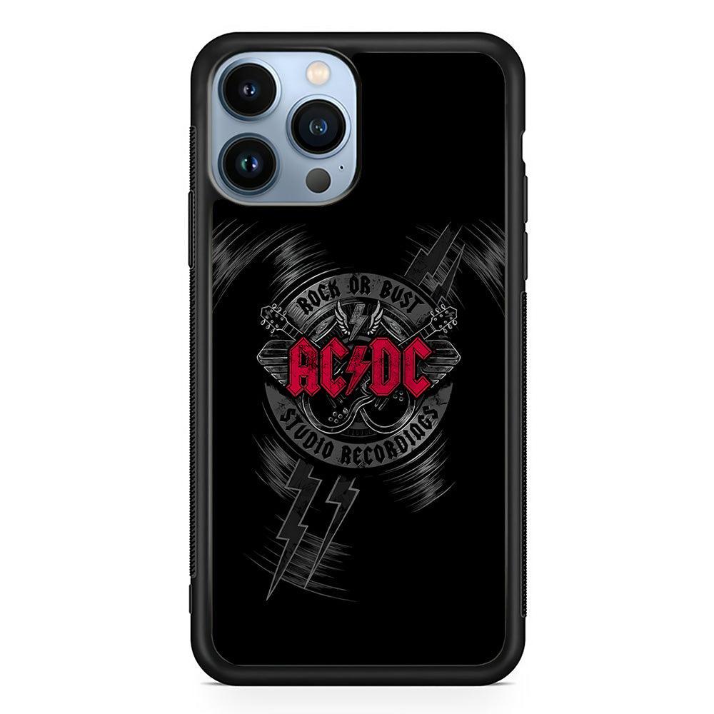ACDC Bust The Studio iPhone 13 Pro Max Case-Rubber Black (2D Case)-Oxvistore