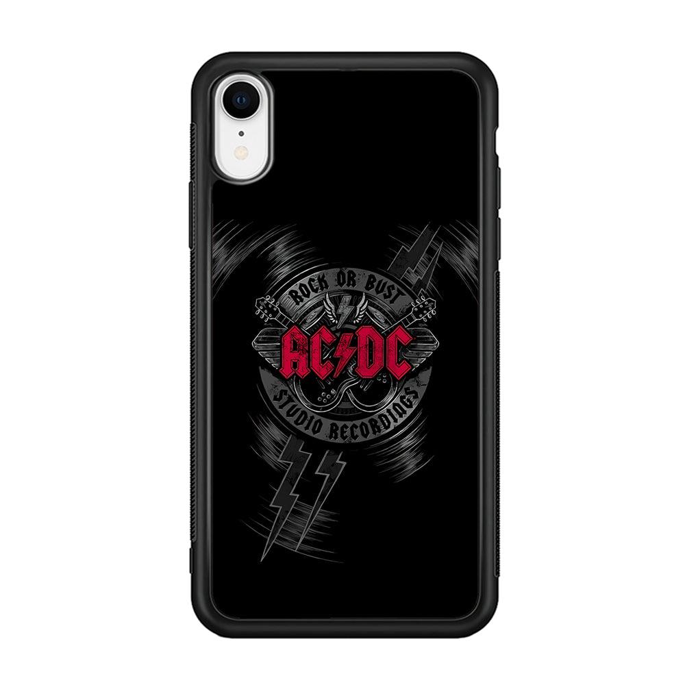 ACDC Bust The Studio iPhone XR Case-Rubber Black (2D Case)-Oxvistore